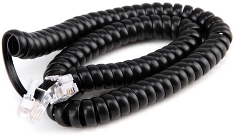 Generico Connettore for cavo di prolunga telefonica RJ10, cavo di prolunga for telefono, cavo a spirale riccio, filo a molla