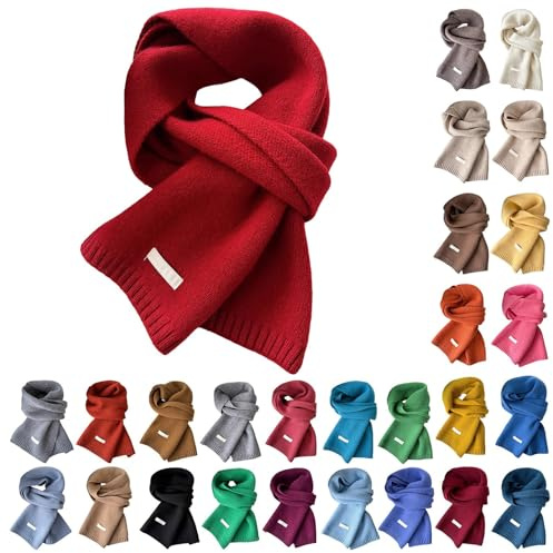Generisch Schal Damen Kaschmir Winterschal Wollschal Weiche Warm Strickschal Kuschelschal Kuschelig Herbst Winter Baumwollschal Damenschal Einfarbig Gestrickter Scarf Weihnachten Geschenke
