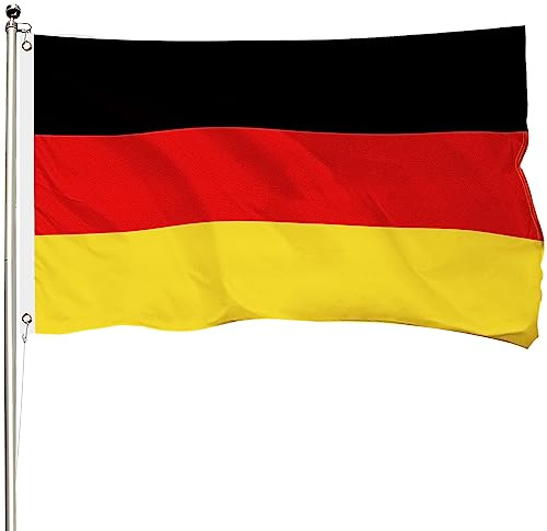 FSFLAG Drapeau national allemand pour extérieur en polyester renforcé 400D avec 2 œillets en laiton, résistant à la décoloration et robuste, pour l'extérieur, 3 x 4,6 m