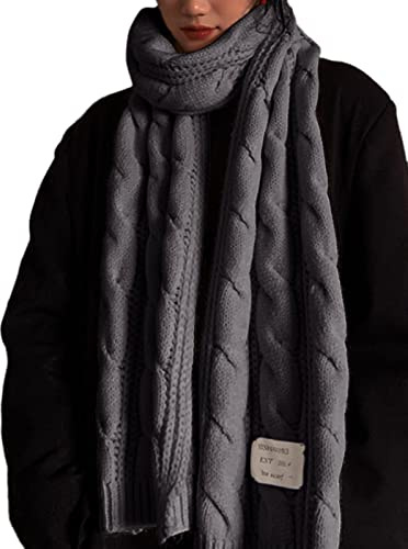 Schal Damen Winterschal, Frauen Winter Schal Elegant Gewebt Gestrickt Einfarbig Einfach Warm Weich Langlebig Modisch Accessoire Hergestellt Hochwertigen Materialien