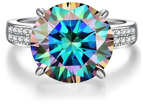 5ct Moissanite diamantringar for kvinnor D-färg VVS1 diamantförlovningsringar 925 sterling silver vigselringar med certifikat(Multicolour,6)