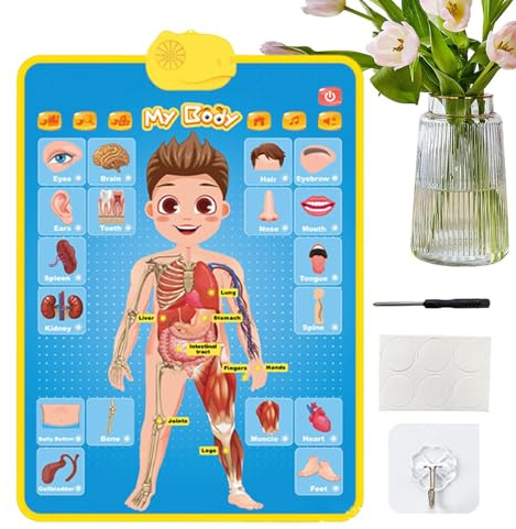Lavagna educativa da parete, in PVC, 41 x 55,5 cm, poster elettronico interattivo 'alfabeto, carta da parete per bambini in età prescolare, con funzione vocale e funzionamento a batteria