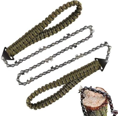 Pocket Chainsaw, 11-Tooth Portable Pocket Gear, Rope Chain Saw for Mountaineering, Camping, Gardening, Survival, Landscaping, Woodworking, Agriculture, Construction, Home and