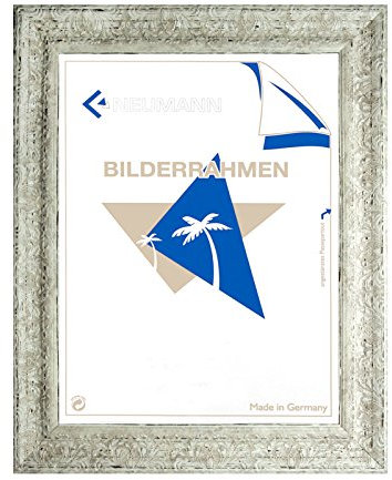 Barockrahmen weiß fein verziert 843 AVO, Wechselrahmen, 50x70 cm