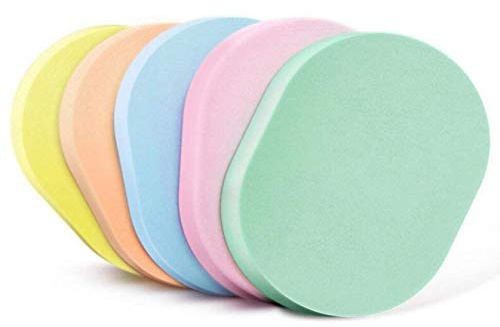 6 pezzi Big naturale di forma ovale Soft Powder Puff make up cosmetici pulizia del viso esfoliante pulizia del viso spugna Puff trucco strumenti di rimozione (colore casuale)