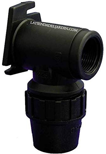 Wasserhahnbogen aus Polyethylen, 20 mm x 1/2 Zoll. AENOR zertifiziertes Produkt, verwendet auf 20 mm PE-Rohr für Wasserhähne 1/2 Zoll an der Wand.
