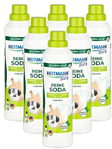 HEITMANN pure Reine Soda Flüssig: Ökologischer multifunktionaler Reiniger für den Haushalt, Zugabe zu Putzmittel 6x750ml
