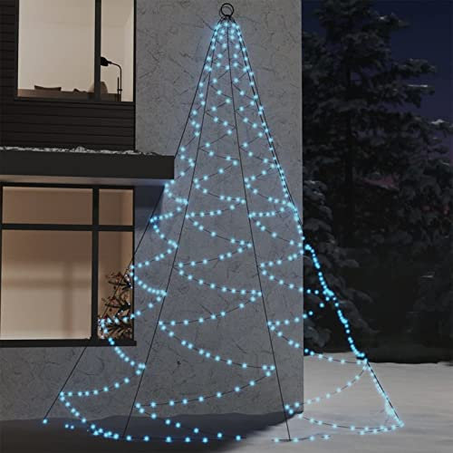 Tidyard Metallisk krok väggträd 720 LED kall vit 5 m, ljus julgran med LED-lampor, julfest julfest julhem inomhus utomhus