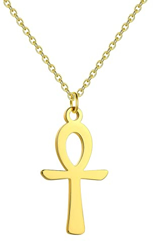 Ankh egipcio cruz mujeres collar colgante oración egipcio copto amuleto llave de la vida cruz encanto collar clásico gargantilla joyería regalos personalizados