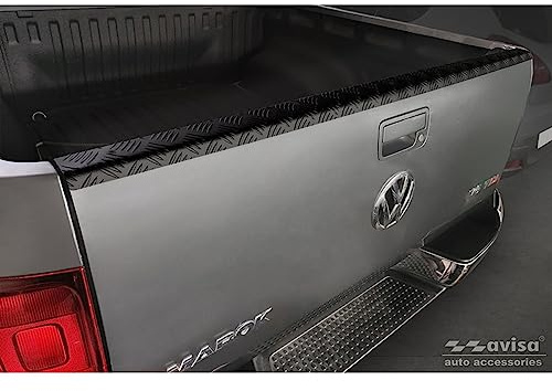 Avisa Aluminium Pickup Heckklappenschutz passgenau | kompatibel mit Volkswagen Amarok 2010- Schwarz