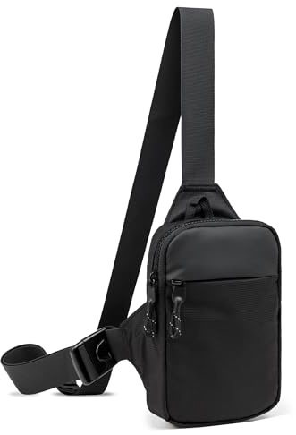 higouta Mini Sling Bag for Men Women, Small Crossbody Waterproof Practical Shoulder Chest Bag for Travel Work Sport