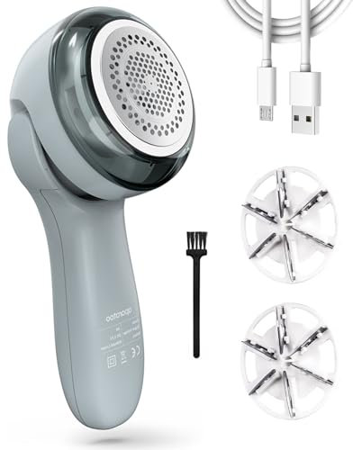 Fusselrasierer Elektrisch, Fusselentferner Fuselrasier mit 2 Geschwindigkeiten 3 Klingen Drehbarer Griff, USB Tragbarer Entfussler Flusenrasierer Fabric Shaver für Verschiedene Stoffe, Kleidung
