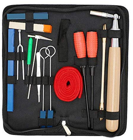Seprendi Klavier-Stimmset, 16-teilig, professionelles Klavier-Stimmgerät-Set, Schraubenschlüssel, Hammer, Dämpfer, , Schraubendreher, Gürtel, Pinzette, Clip