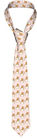 Herren-Krawatten mit niedlichem Corgi-Hunde-Hintern, schmale Krawatte für Business, Party, Hochzeit, Anzug, Schwarz , Einheitsgröße