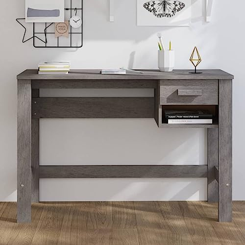 CKioict Schreibtisch Hellgrau 110x40x75 cm Massivholz Kiefer kinderschreibtisch computertisch Bürotisch Geeignet für Büros, Wohnungen, leerstehende Räume