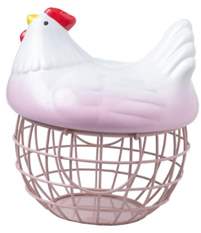 IMIKEYA Hen Shape Egg Storage Basket with Lid Large Capacity Food and Fruit Holder for Kitchen Home Party