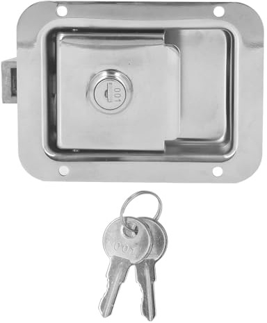 RV Türschloss, RV LKW Tür Werkzeug Kasten Schloss, Edelstahl Flush Mount Lock mit 2 Schlüsseln, Paddel Typ Werkzeug Kasten Schloss für Schrank R V T ür Tür（‎Silbrig） ﻿