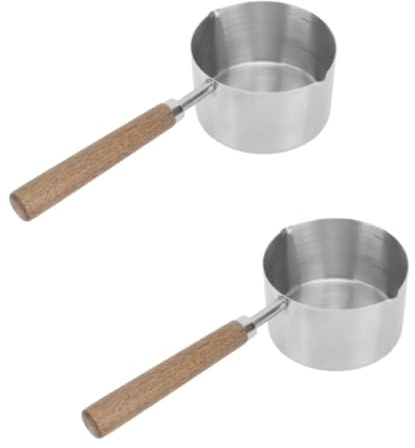 2 Stück kleine Soßenpfanne, 200 ml Edelstahl-Topf, Milchtopf, Butterschmelztopf, Milchwärmer, kleiner Suppentopf Frühstückstopf Milchpfanne Kochtopf Butterwärmer Milch Wärmer für die Küche zu Hause