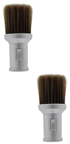 AUTSUPPL 2stücke Friseur Nackenpinsel Hochdichte Reinigung Effektive Haarentfernung Für Friseursalons Und Privaten Gebrauch Silberne Haarbürste Zur Pflege Und Styling Von Bart Und Haar
