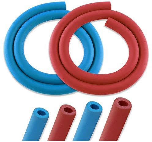 Outdoor Frostschutz Schaumstoff Rohrisolierung 7mm/9mm/15mm/20mm dick, Rot/Blau für 6.0mm (6/25)～60.0mm (2-2/5) ID Rohre(Red,ID6.0mmxT15.0mmxL2.0m)