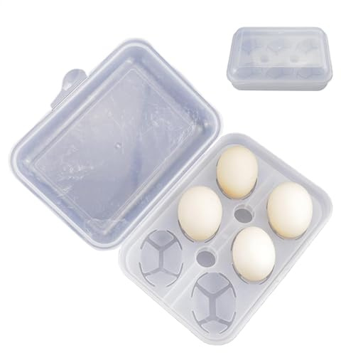 Portable Egg Container, 6-Grid Storage Box, PP Material Shock-Absorbing Egg Holder, Compact Kitchen and Outdoor Picnic, Durable & Protective for Eggs 7.87x5.51x2.6 inches
