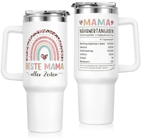 Encoink Geburtstagsgeschenk für Mama, Lustige Geschenke für Mama | 40 oz (1,18 L) Thermobecher mit Strohhalm, Danke Geschenk Mutter Geburtstag, Muttertagsgeschenk, Weihnachtsgeschenke