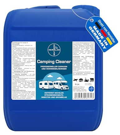 HERRLAN® CamperClean – Limpiador profesional de caravanas y autocaravanas de 5 litros – Concentrado para exterior e interior – Elimina grasa, aceite, insectos y suciedad – Calidad HERRLAN – Made in