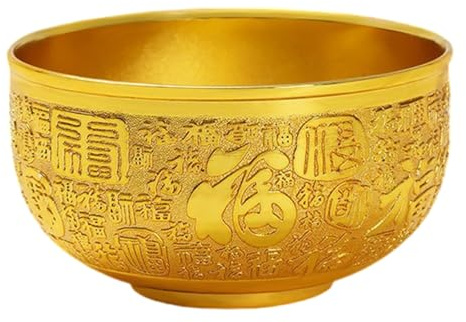 divuukyi Fengshui - Tazón decorativo de metal para el tesoro de la riqueza, centro de mesa para el hogar, oficina, prosperidad, buenas fortunas
