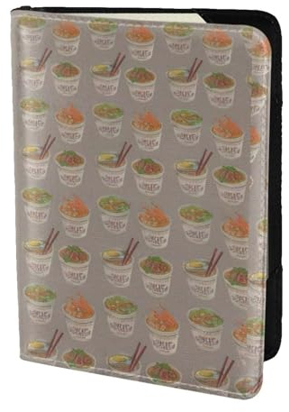 YBGHDAA Coquetier, nouilles, ramen, passeport, accessoire de voyage, indispensable pour les femmes, les hommes, les cartes, les passeports, convient à tous les passeports standard, Noir , Taille