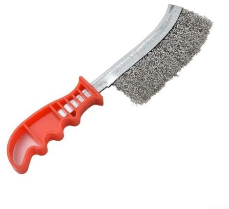 Cepillo de alambre de acero inoxidable para limpieza de metales y eliminación de óxido, herramienta manual de preparación de costuras de soldadura con mango ergonómico antideslizante para preparación