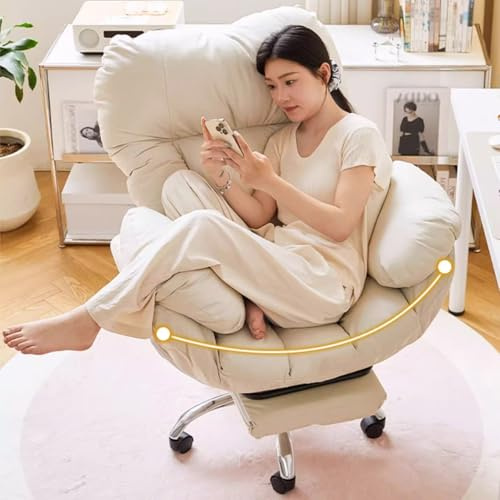 Silla de oficina ejecutiva grande y alta con reposapiés, soporte lumbar, altura ajustable, función reclinable, ruedas giratorias, silla de escritorio ergonómica para juegos para mayor comodidad y