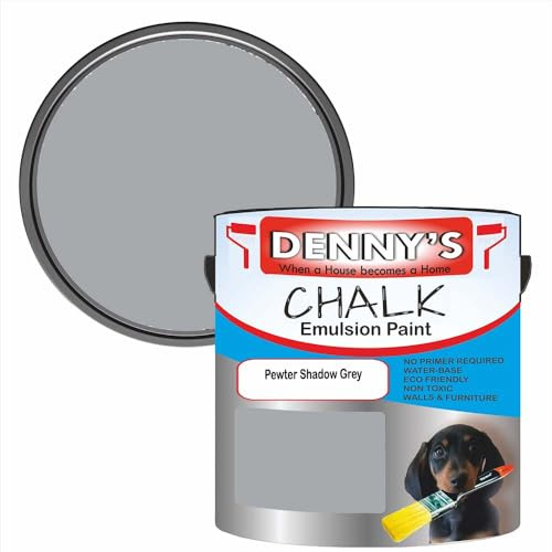Premium Interior Wall & Furniture Chalk Paint – Pewter Shadow Grey – Rich Matt Finish, Durable & Washable, Low Odour, Ideal for Living Rooms, Bedrooms & Hallways (500ML Tin)