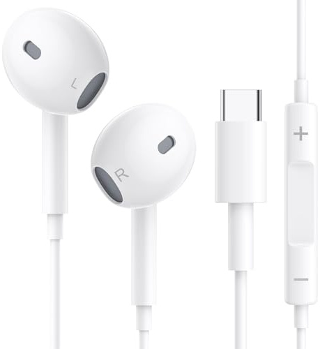 SiriusXM Auriculares para iPhone con Cable, [Certificados MFI] Auriculares Internos con Micrófono y Control de Volumen