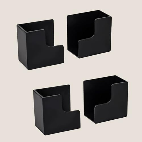 2 Paar küchenwaage Wandmontierte Waagen Aufbewahrungshalterung- Verstellbare Organizer Elektronische Waagehalter,Kunststoff Ohne Bohre für Badezimmer Küche Fitnessstudio Schlafzimme (Black)