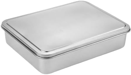 BESPORTBLE Tortiera Acciaio Inox Teglia Antiaderente 33,5X28,5X6 CM Coperchio per Dolci e Dessert Uso Domestico Grande Capacità