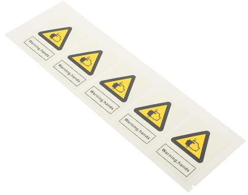 PACKOVE Lot de 5 Autocollants D'avertissement de Sécurité Mains, Étiquettes Adhésives «attention Écrasement», Papier Synthétique Pp Solide, Panneaux de Signalisation Industrielle,