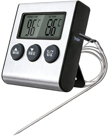 Snugloo Termómetro Digital para Carne con Pantalla LCD para Horno, Ahumador