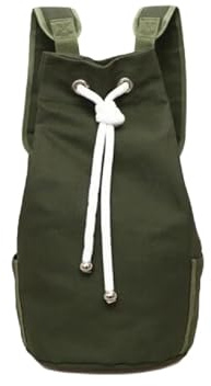 Generisch Sac à dos en toile, grande capacité, panier seau, sac de sport et de fitness, sac à dos de vélo, pour filles, adolescentes, école (vert noirâtre, taille unique)