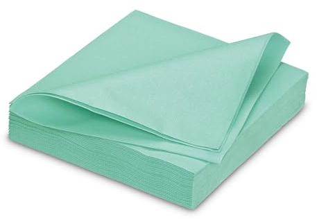 Servietten stoffähnlich 40x40cm 25 Stück - FARBAUSWAHL - Airlaid saugstark - Einweg Tischservietten zum Falten - Einfarbige Papierservietten für Hochzeit Geburtstag Gastronomie - Helltürkis