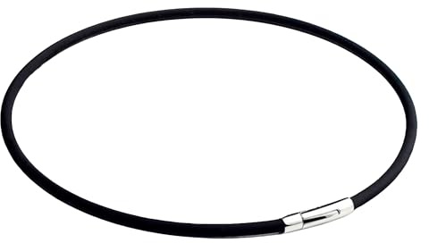 Lola & Gala Cordon Cuir pour Collier Pendentif | Fermeture à Clic Facile en Acier Inoxydable | Pour Hommes et Femmes | Cuir Noir Véritable Lisse 3 mm | 41 cm