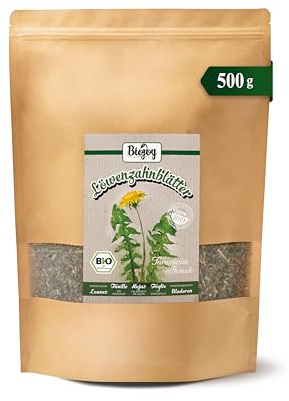 Biojoy BIO Feuilles de pissenlit, séchées, coupées, 500 g | Infusion en vrac, Taraxacum officinale L.