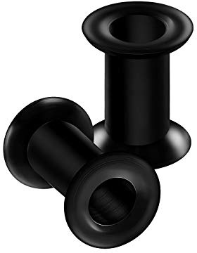 KJM FASHION 2 Stk Schwarz 5mm 4g Double Flared Tunnel Ear Plug Ohren Stecker Dehnstab Ringe Eyelet Piercing Schmuck 5222