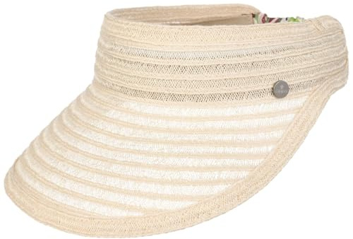 LIERYS Jana Strohcap Hanfvisor mit Musterband Made in Italy Damen Frühling Sommer Natur One Size