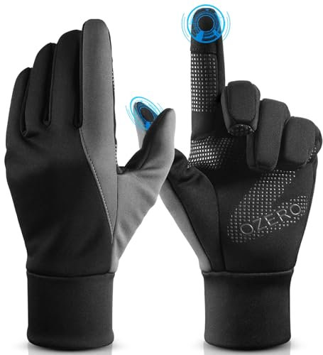 OZERO Herren Wasserdicht Thermohandschuhe, Touchscreen Winterhandschuhe Fahrhandschuhe Fahrradhandschuhe Laufhandschuhe (XXL)