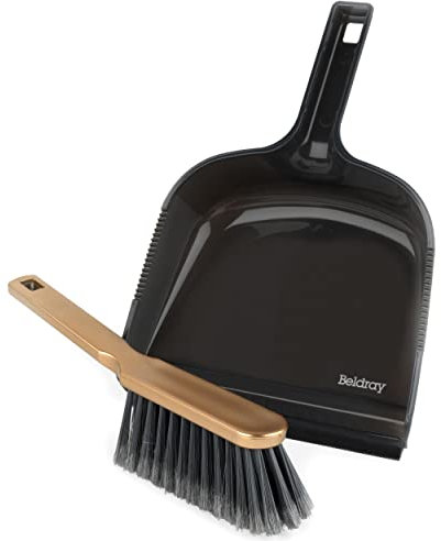 Beldray LA089793GRYEU7 150 Years Ensemble Pelle et Balayette à Main, Set Pelle et brosses petite, Brosse avec Bord en Caoutchouc et Poils Doux, Design Compact et léger, Facile à ranger, Édition Cuivre