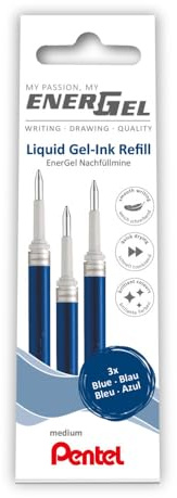 Pentel EnerGel LR7 Nachfüllmine für 0.7 mm Gelschreiber, blau (3 Stück)