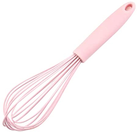Silikon Schneebesen, Ei Whisk Non Stick Handheld Ballon Eier Rührer Schlägermilch Fruchtermischer zum Mischen, Wischen, Schlagen, Schäumen und Rühren (Rosa)