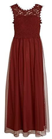 Vila Damen Vilynnea Maxi - Noos Dress, Fired Brick, 38 EU