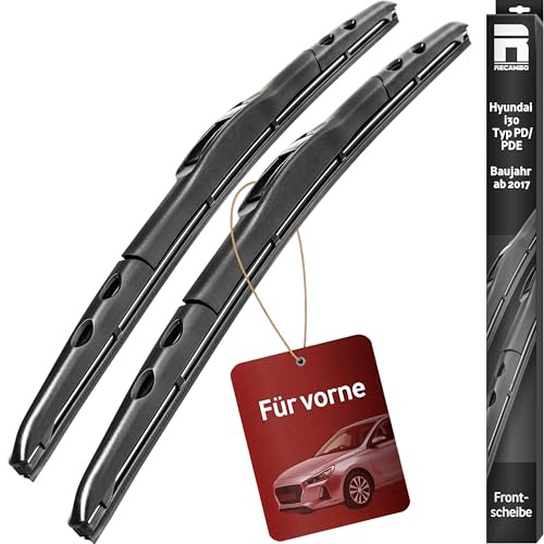 HYBRID Front Scheibenwischer FLEX AERO kompatibel für Hyundai i30 | Typ PD/PDE | BJ ab 2017> - 650mm 400mm - Premium Qualität Wischerblätter Set - RECAMBO