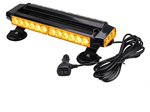 38cm Luce Emergenza Lampeggiante a 30 LED 12/24V Ambra Luce Strobo Lampada Emergenza Base Magnetica Camion Van